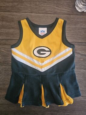 NFL Green Bay Packers Infant Cheer Dress in Gold and Dark Green